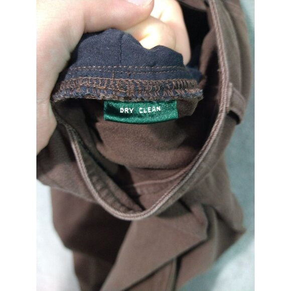 Ralph Lauren Pants Womens 12 Brown Chino Straight Leg Flat Front High Rise Twill - Picture 8 of 9